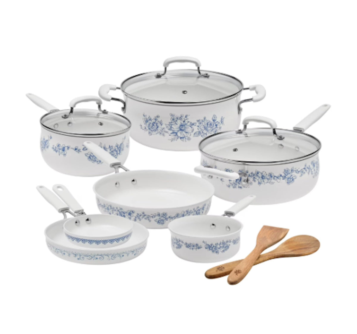 Blue 12-Piece Aluminum Ceramic Cookware Set N1783