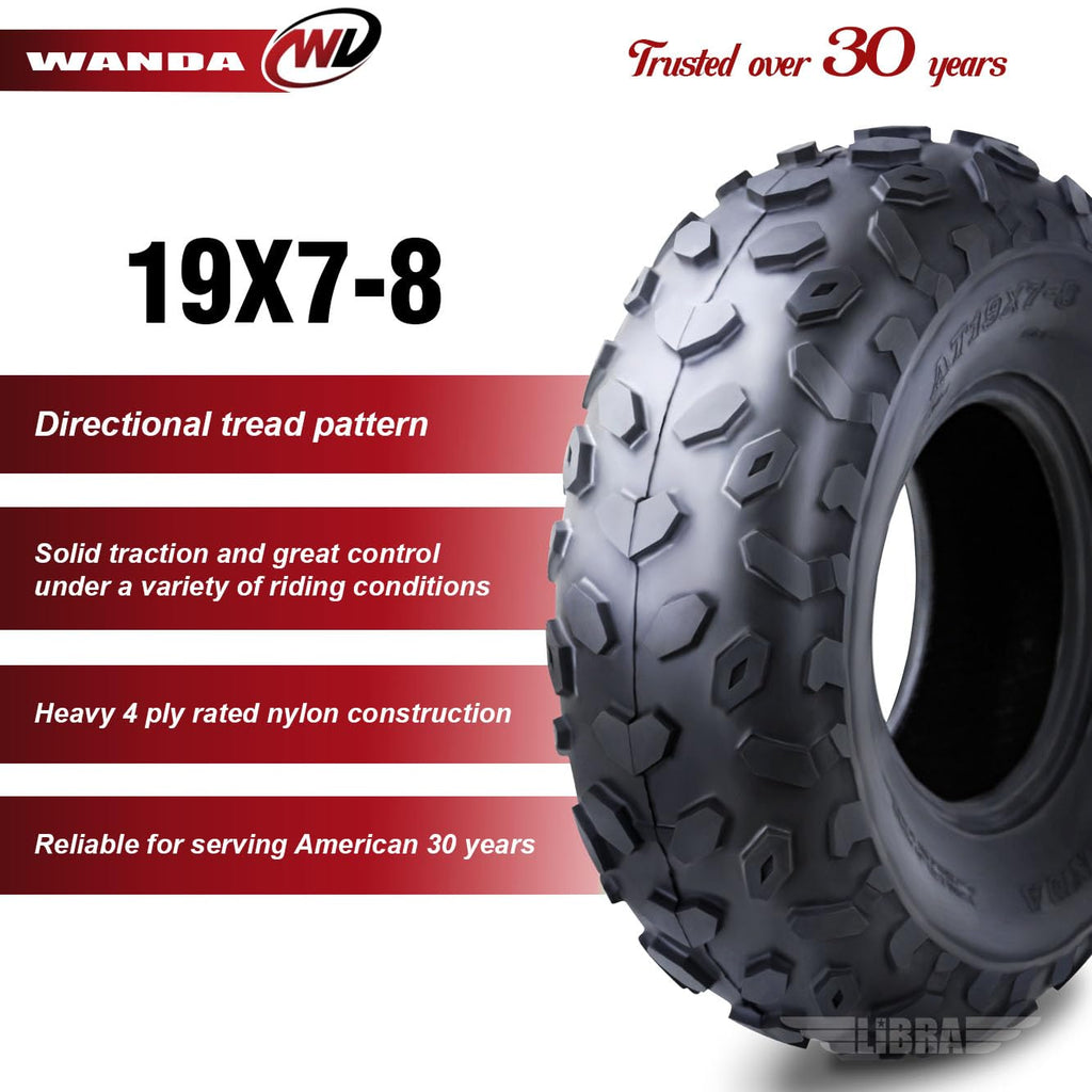 2 New Sport ATV Tires 19x7-8 4PR U189