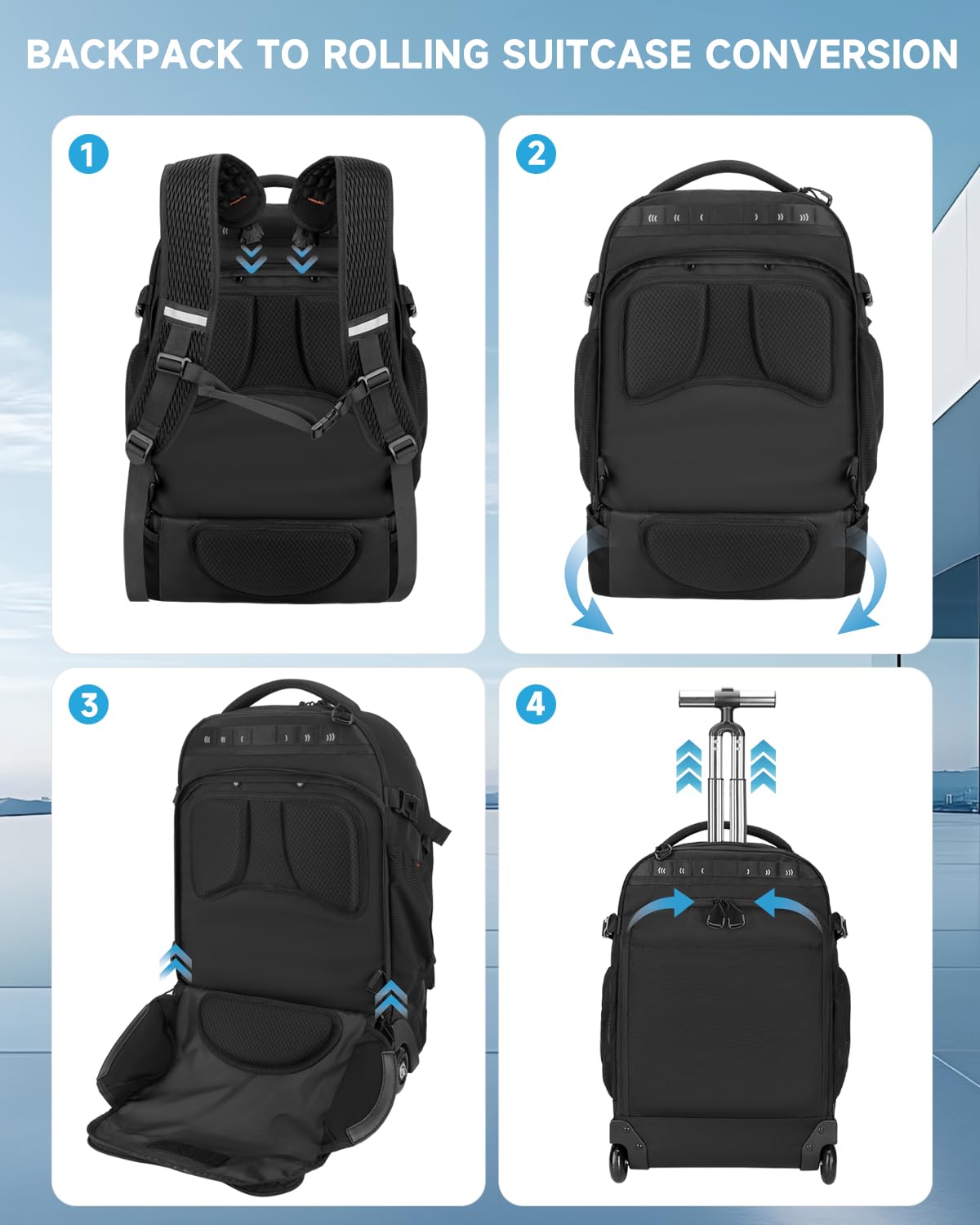 2-in-1 Detachable Backpack with Wheels N36873