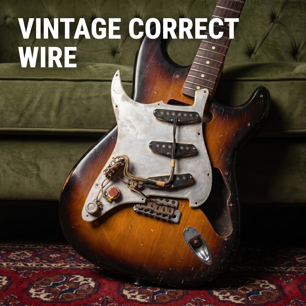 Cloth Wire for Electric Guitar, 22awg Pre-tinned Stranded Copper Wire C18044