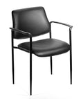 Black Caressoft Stacking Chair with Arm O69266