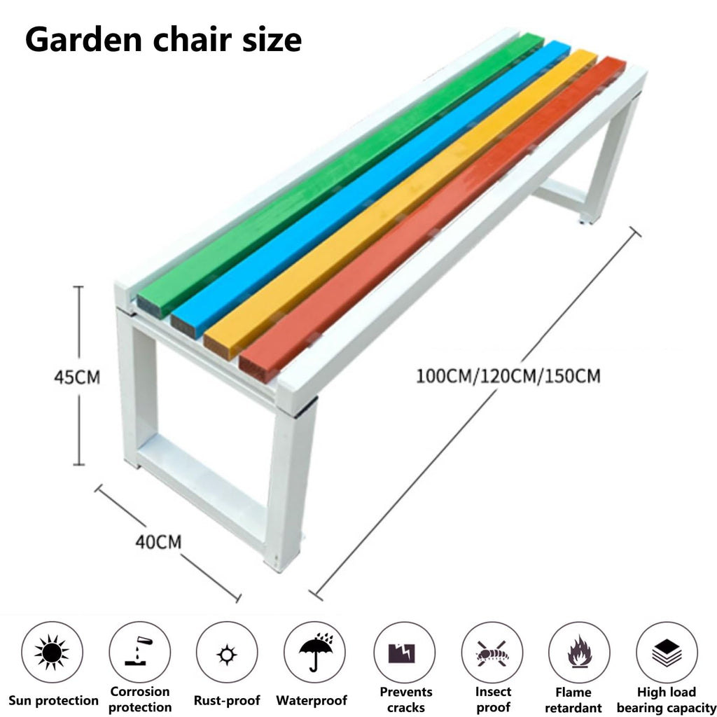Cast Iron Outdoor Bench Carbonized Finish 150x40x45cm E1687