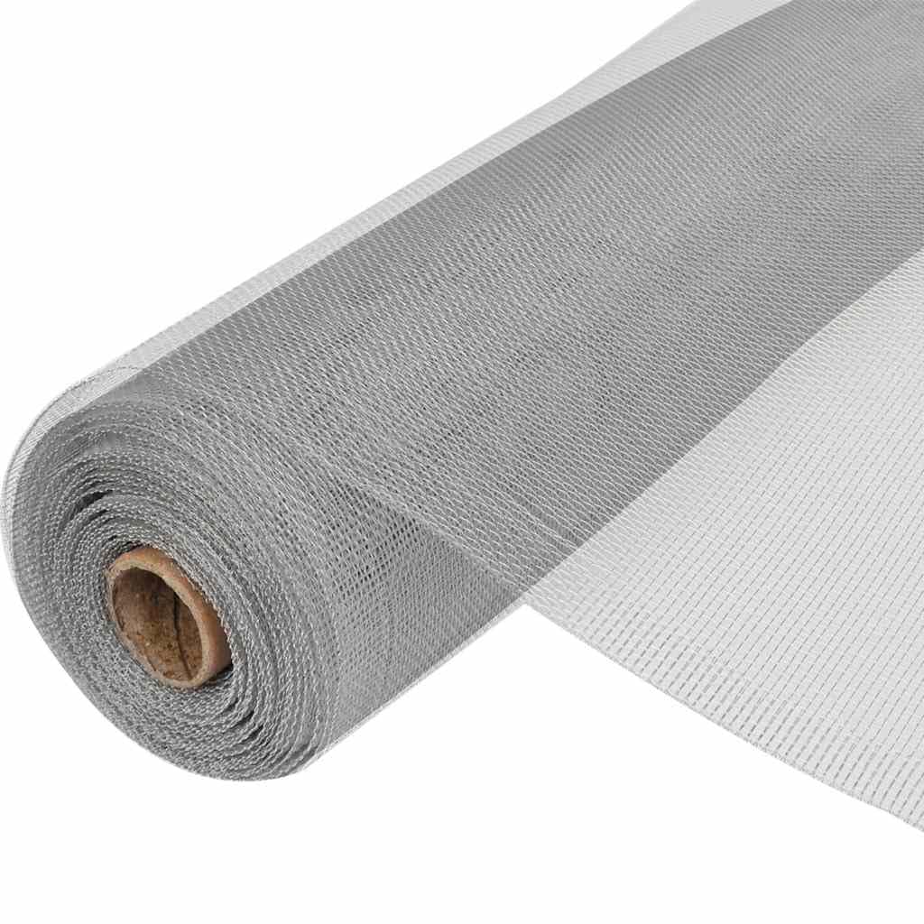 Aluminum Mesh Screen 39.4"x196.9" Silver H245617