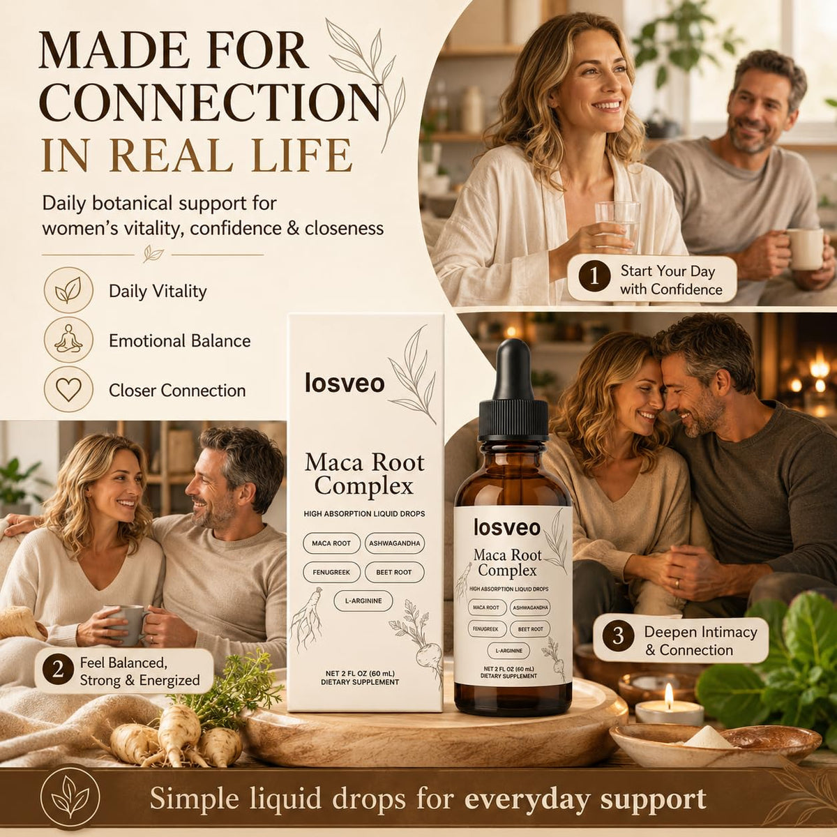 Maca Root Complex Liquid Drops with Ashwagandha, Fenugreek, Beet Root & L-Arginine, 2 Fl Oz L944682