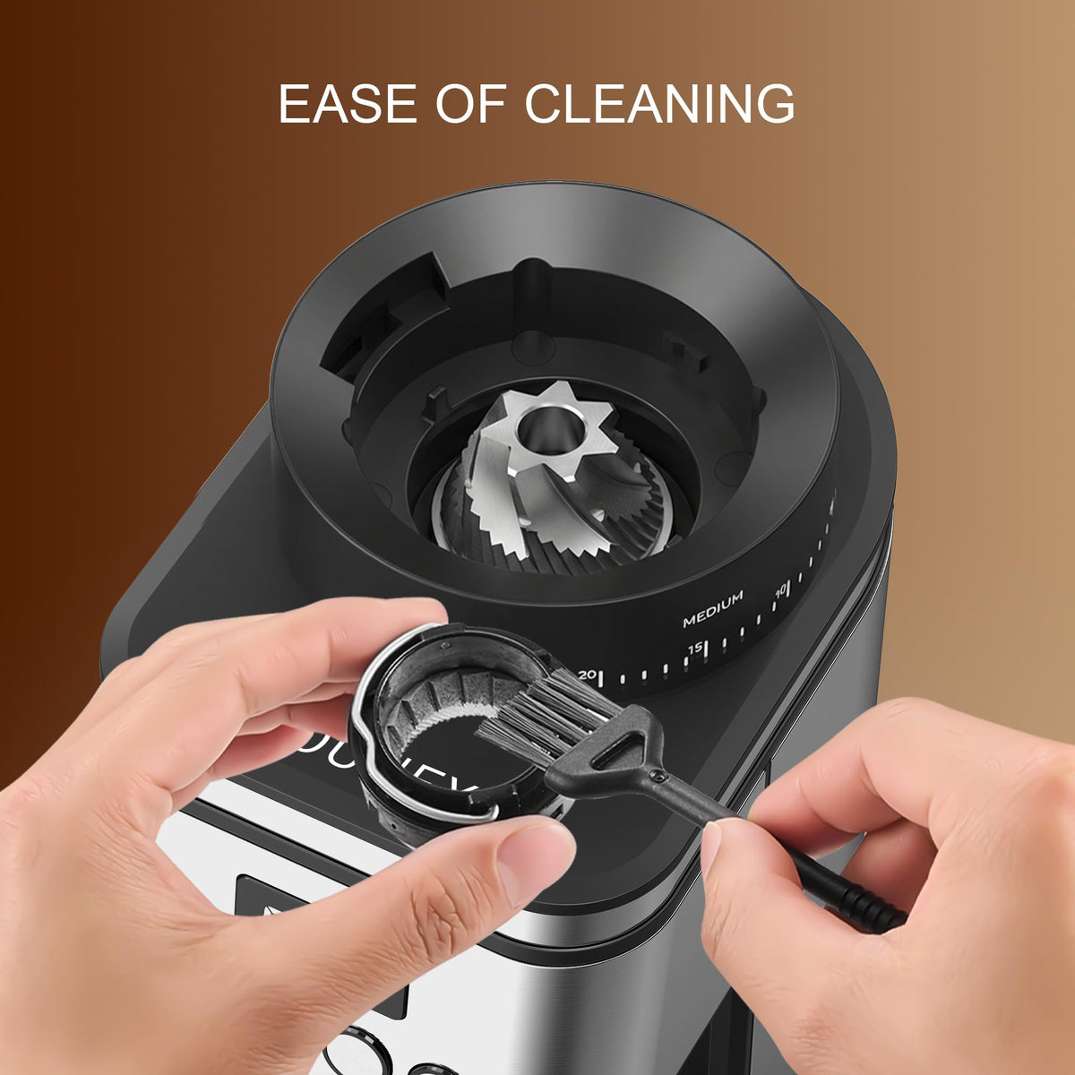 Electric Stainless Steel Conical Burr Coffee Grinder with 30 Grind Settings X978044