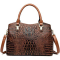 Crocodile Leather Satchel Handbag with Shoulder Strap W862877