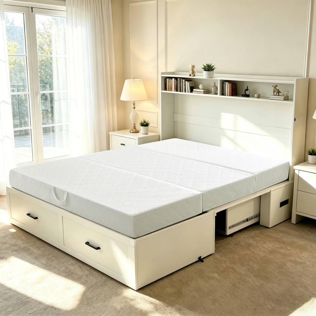 Queen Size Folding Memory Foam Tri-fold Mattress D119