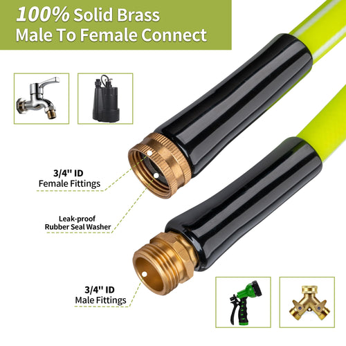 100FT x 5/8" Lightweight Hybrid Rubber Garden Hose E71285