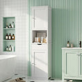 Tall Narrow Bathroom Storage Cabinet with Adjustable Shelves, White E1333