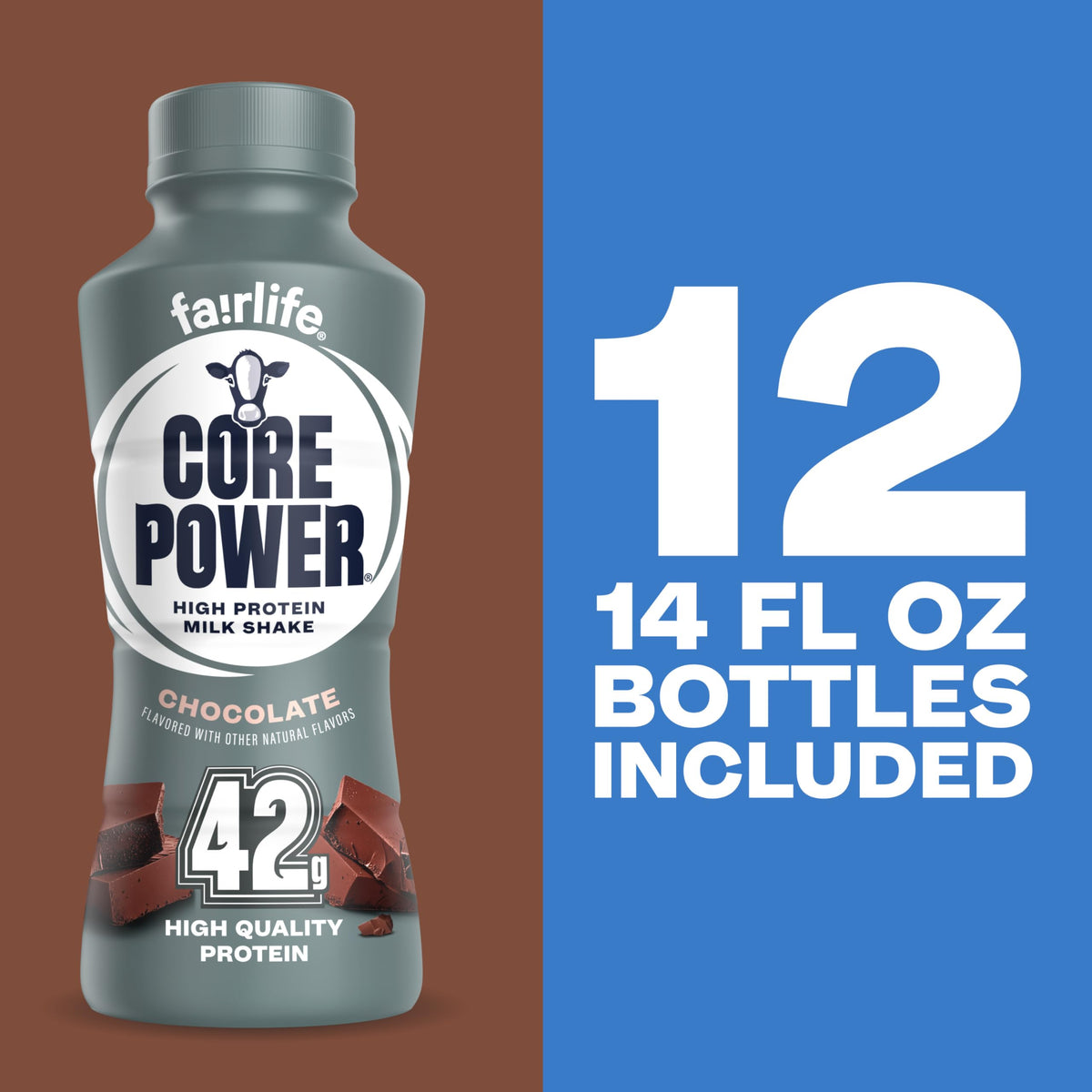 Chocolate High Protein Shake 42g 14oz 12 Pack D49019