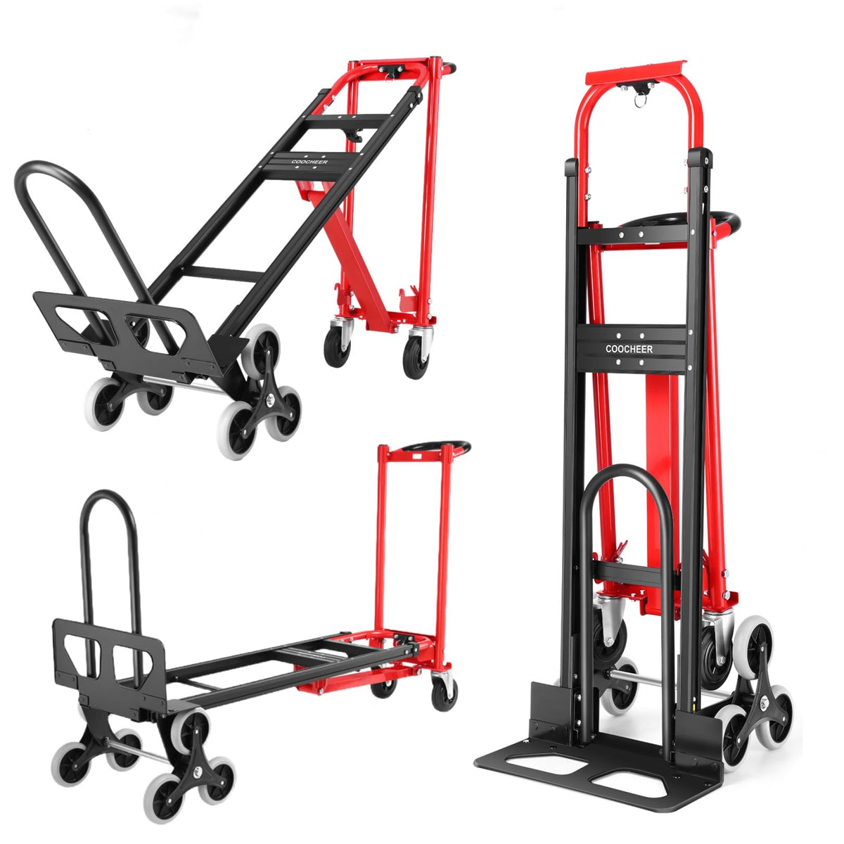 Heavy Duty 1000LBS 3 in 1 Convertible Folding Hand Truck Dolly Cart with Solid Wheels X934