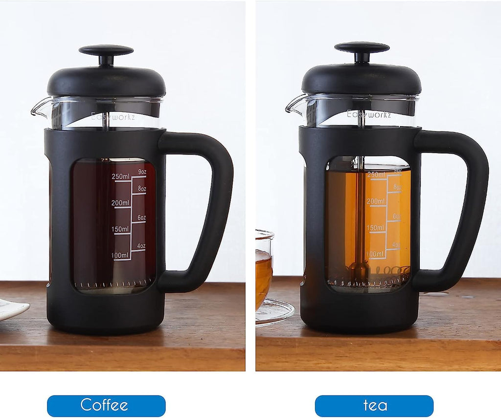 French Press 12 oz, Stainless Steel Espresso Cup 2pcs Set Double Wall Insulated 5 oz Z181347