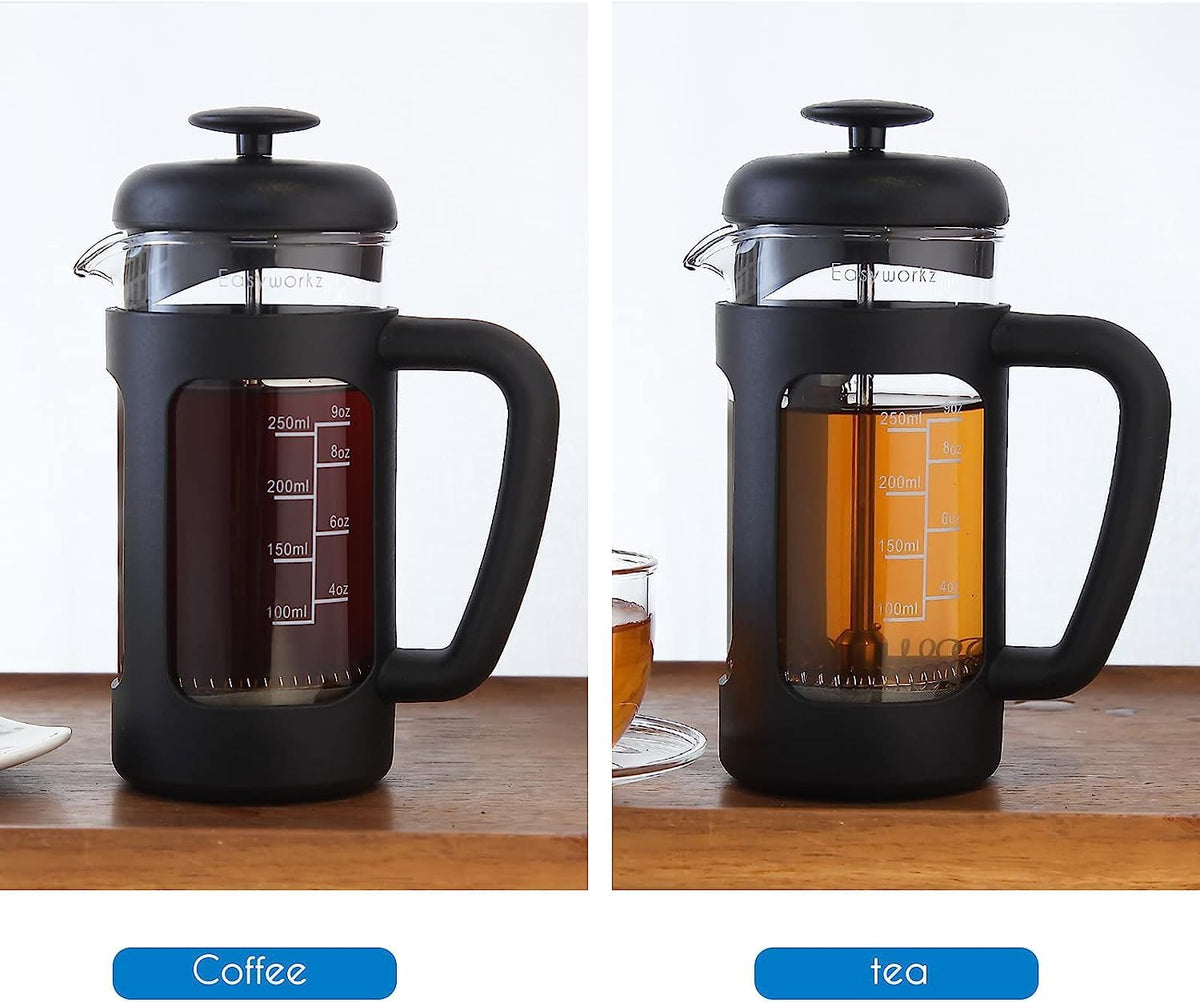 French Press 12 oz, Stainless Steel Espresso Cup 2pcs Set Double Wall Insulated 5 oz Z181347