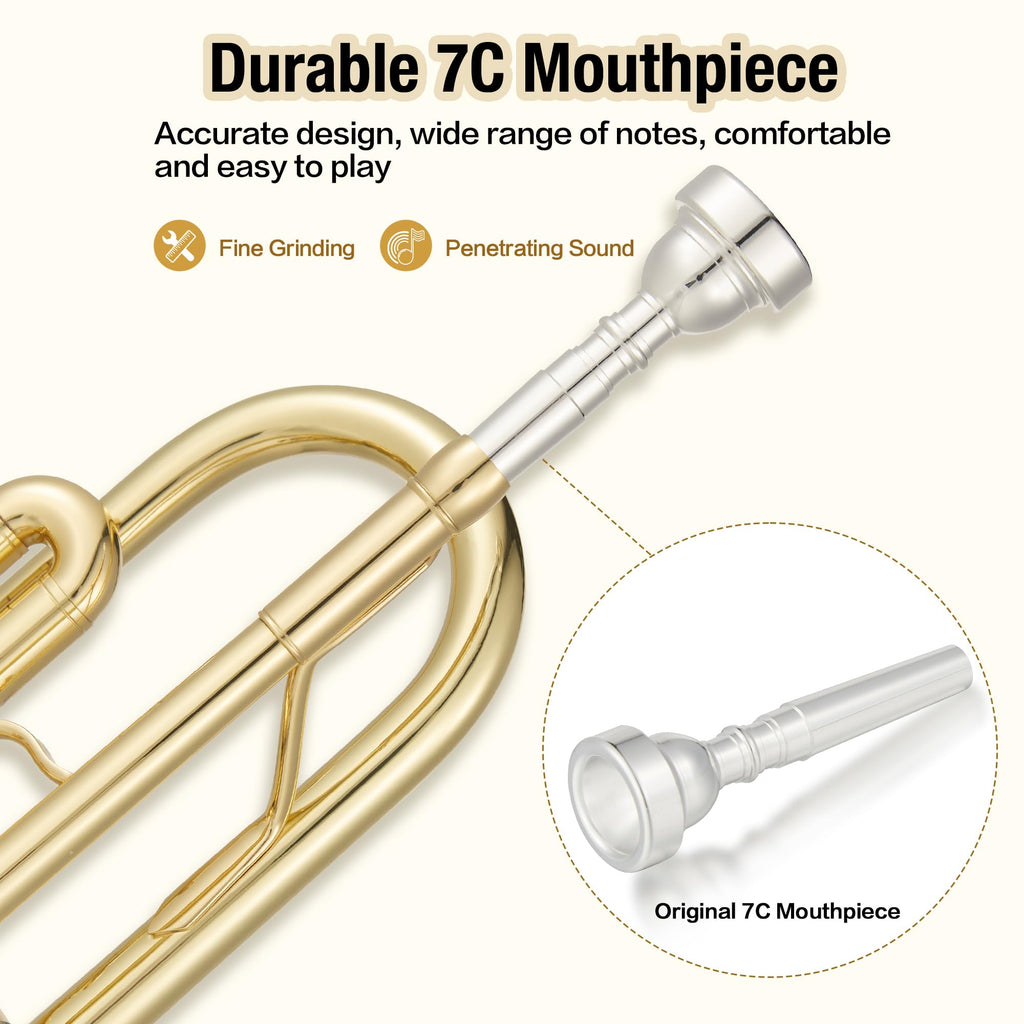 Gold Lacquer Brass Trumpet with Hard Case I460006