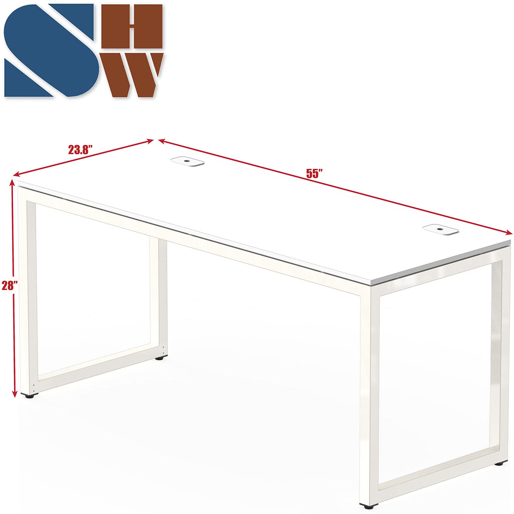 55-Inch White Office Computer Desk B581065