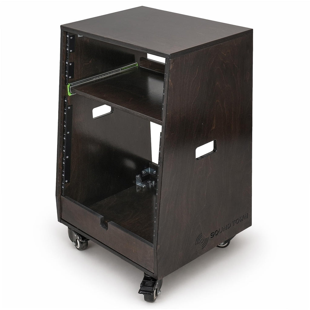 12U Studio Rack with Slide-Out Tray and Casters X815