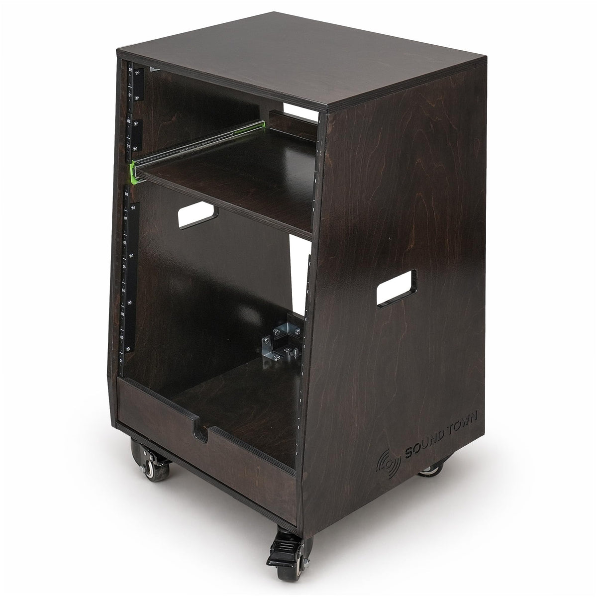 12U Studio Rack with Slide-Out Tray and Casters X815