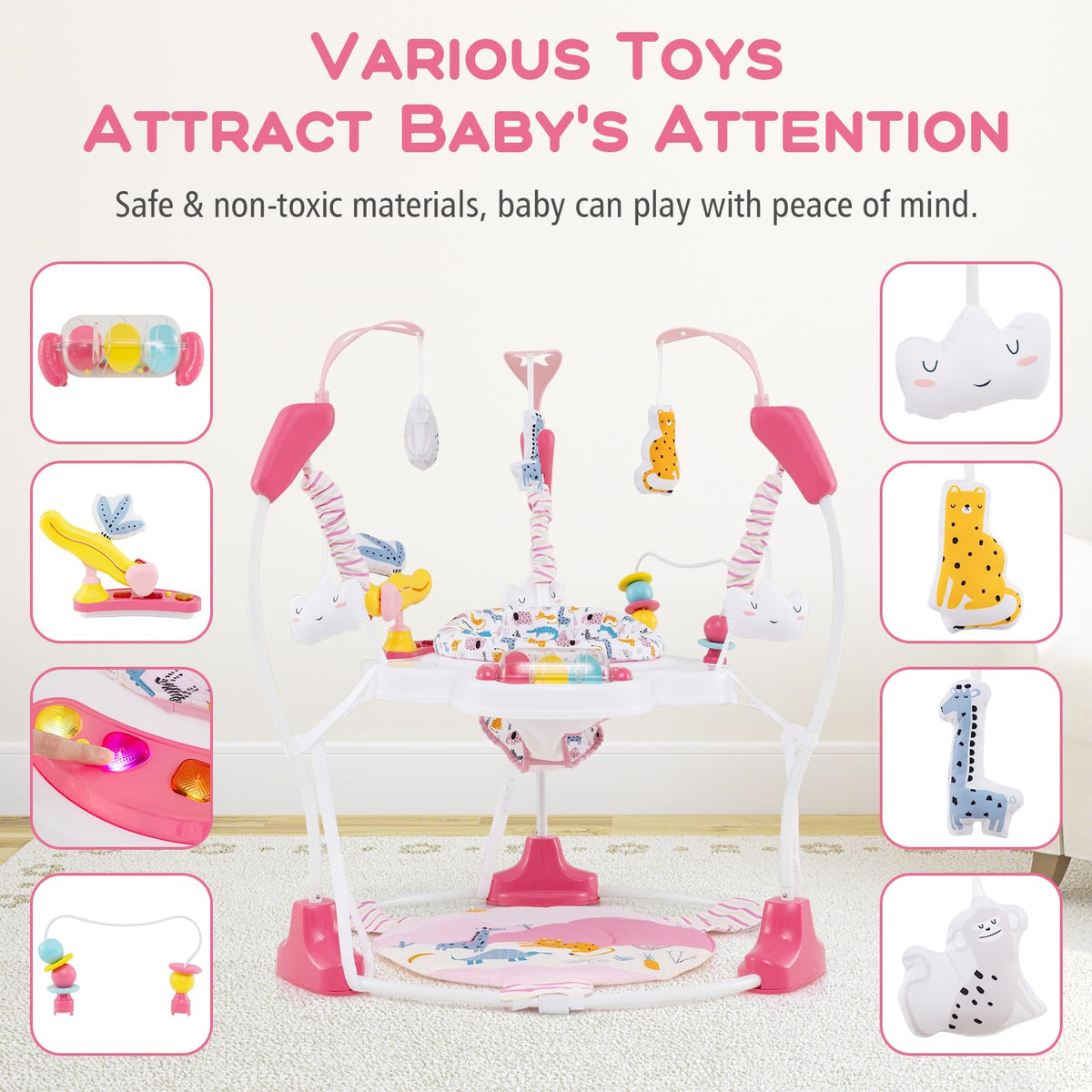 Pink 3 in 1 Baby Jumpers and Bouncers X810152