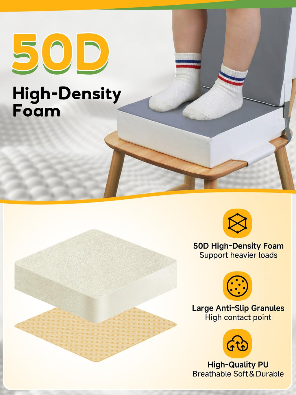 Grey Toddler Booster Seat for Kitchen Chair H694089