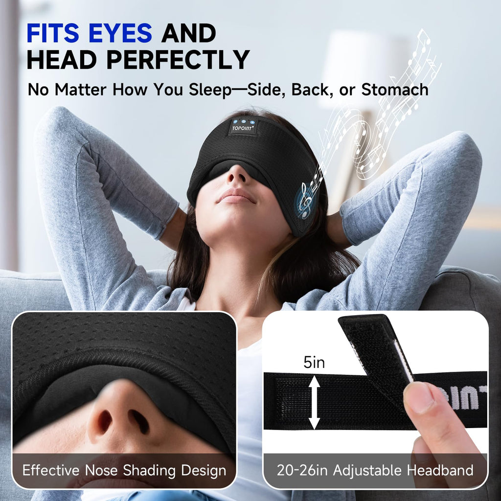 Cotton Sleep Mask Headphones Bluetooth Wireless with Microphone F928
