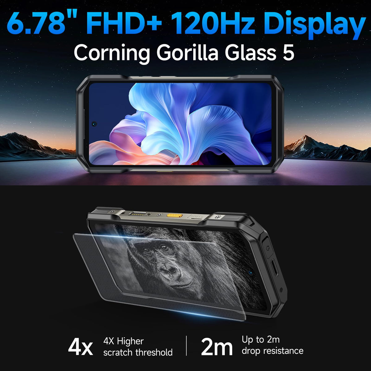 Rugged Smartphone Unlocked 64MP Night Vision 50MP Ultra-Wide Camera H6505