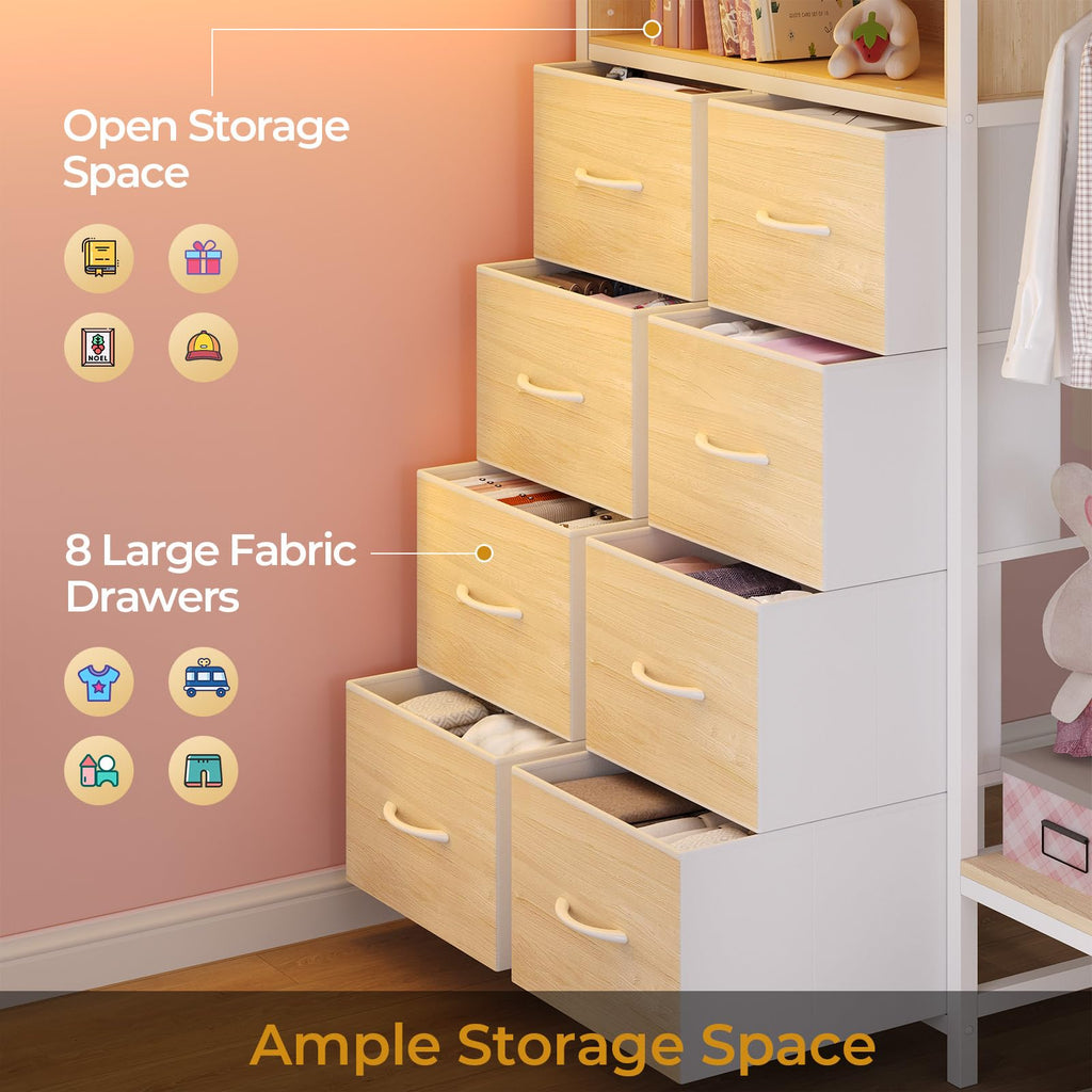 Full Over Twin Bunk Bed with 8 Storage Drawers Y2909