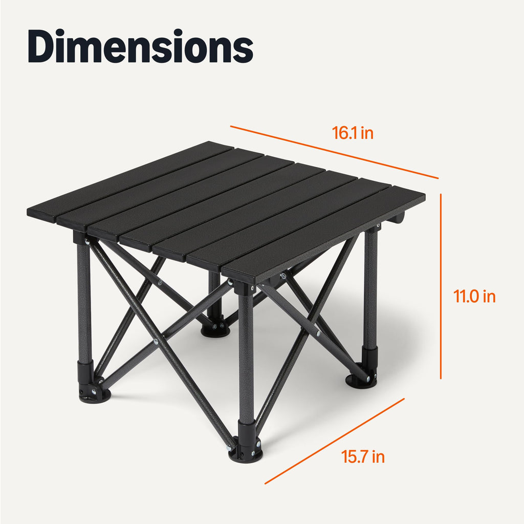 Folding Camping Table Alloy Steel Aluminum Small Black S83396