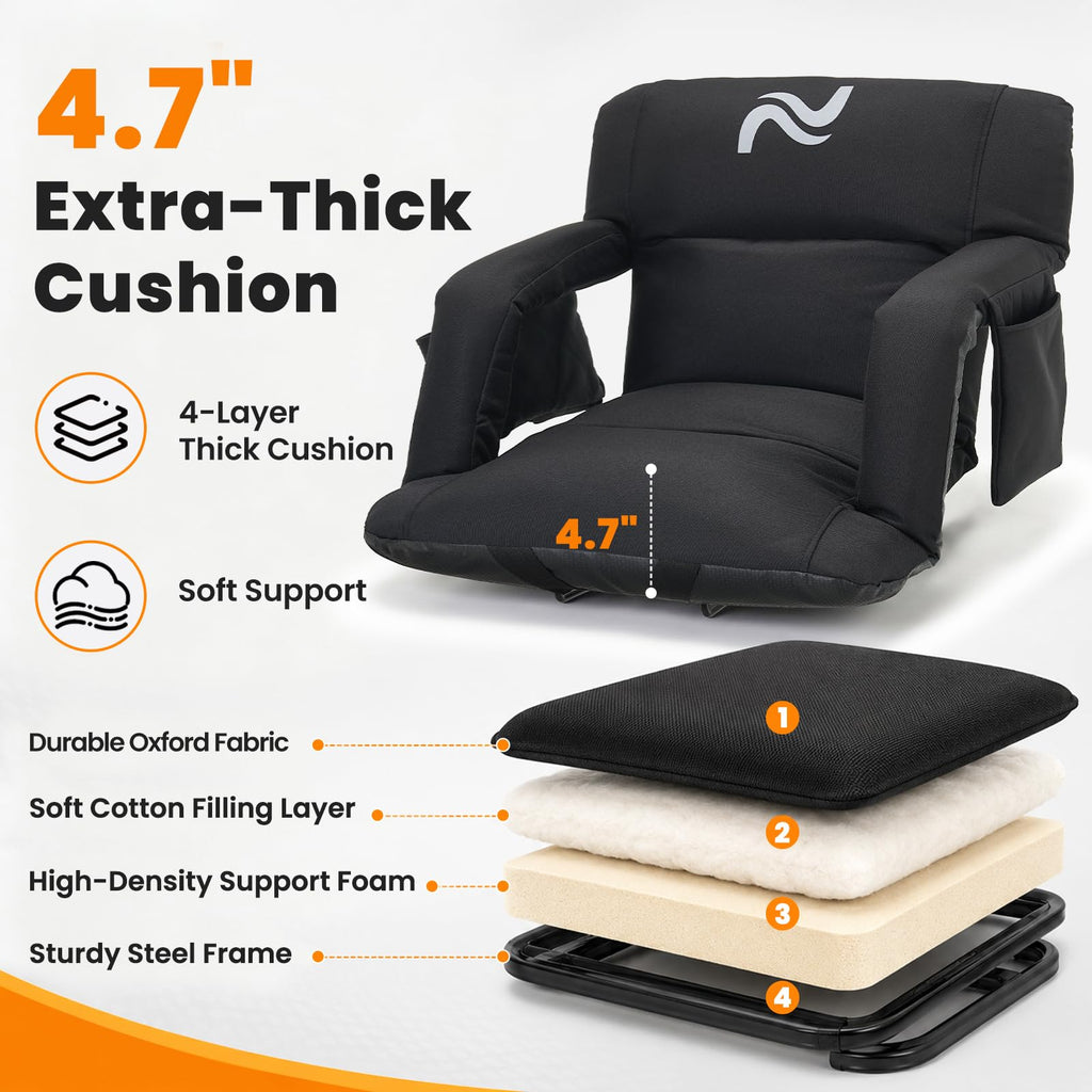 Extra Wide Padded Stadium Seats with Back Support A263