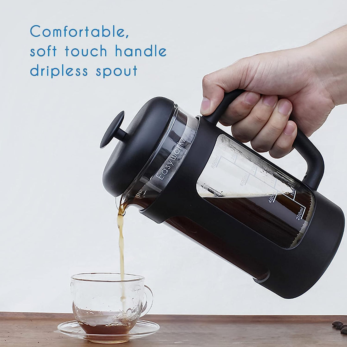 French Press 12 oz, Stainless Steel Espresso Cup 2pcs Set Double Wall Insulated 5 oz Z181347