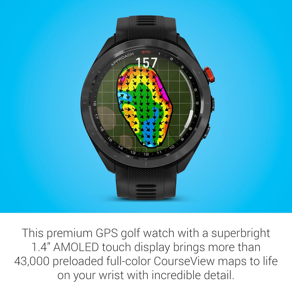 Black 47mm Golf GPS Smartwatch L275497