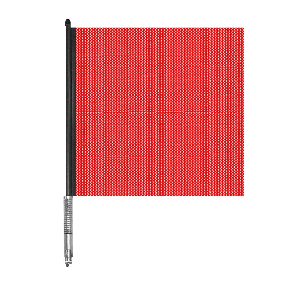 Red 18" x 18" Jersey Mesh Flag with Aluminum Rod & Stainless Steel Spring H467