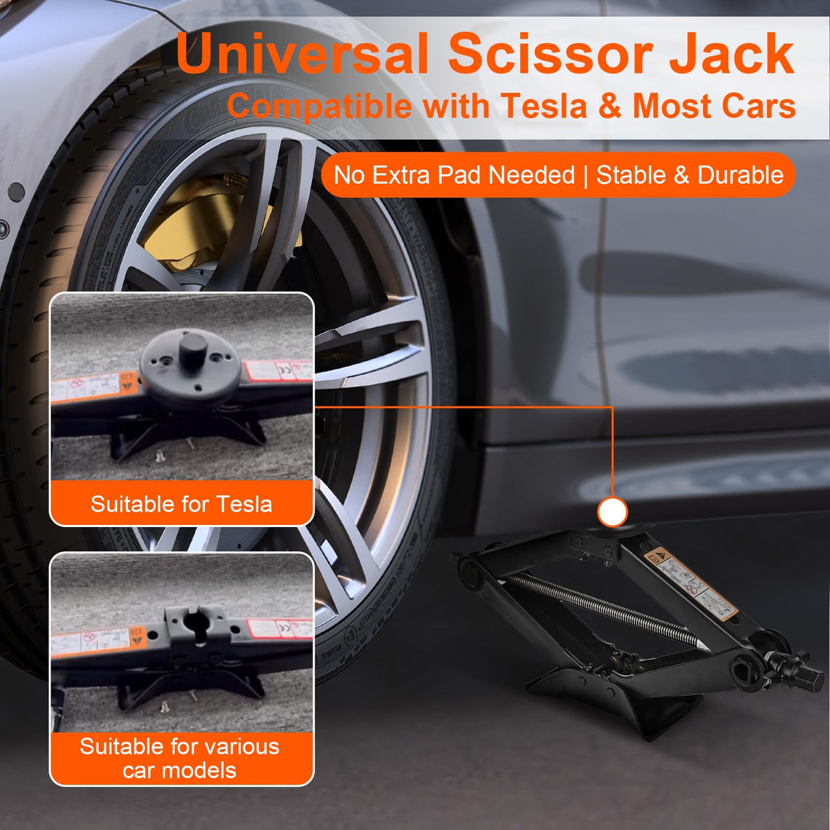 2.5 Ton Scissor Jack with Jack Pads & Tire Repair Kit H143