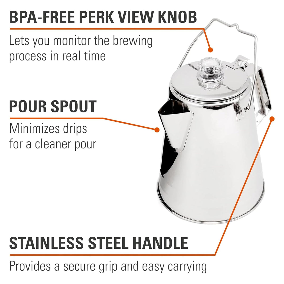 14 Cup Stainless Steel Percolator Coffee Pot Q16161