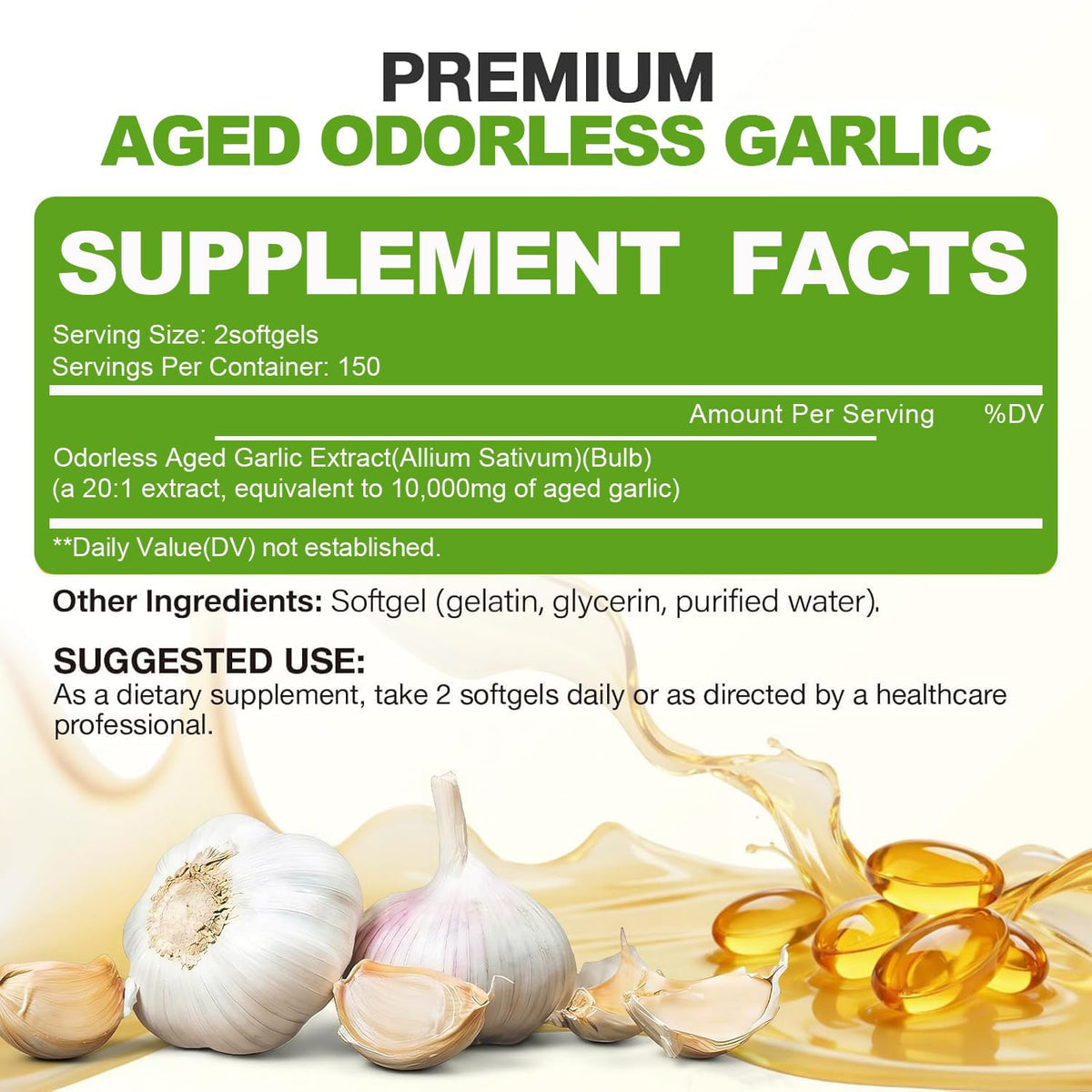 Aged Garlic Extract Capsules, 300 Softgels I729788