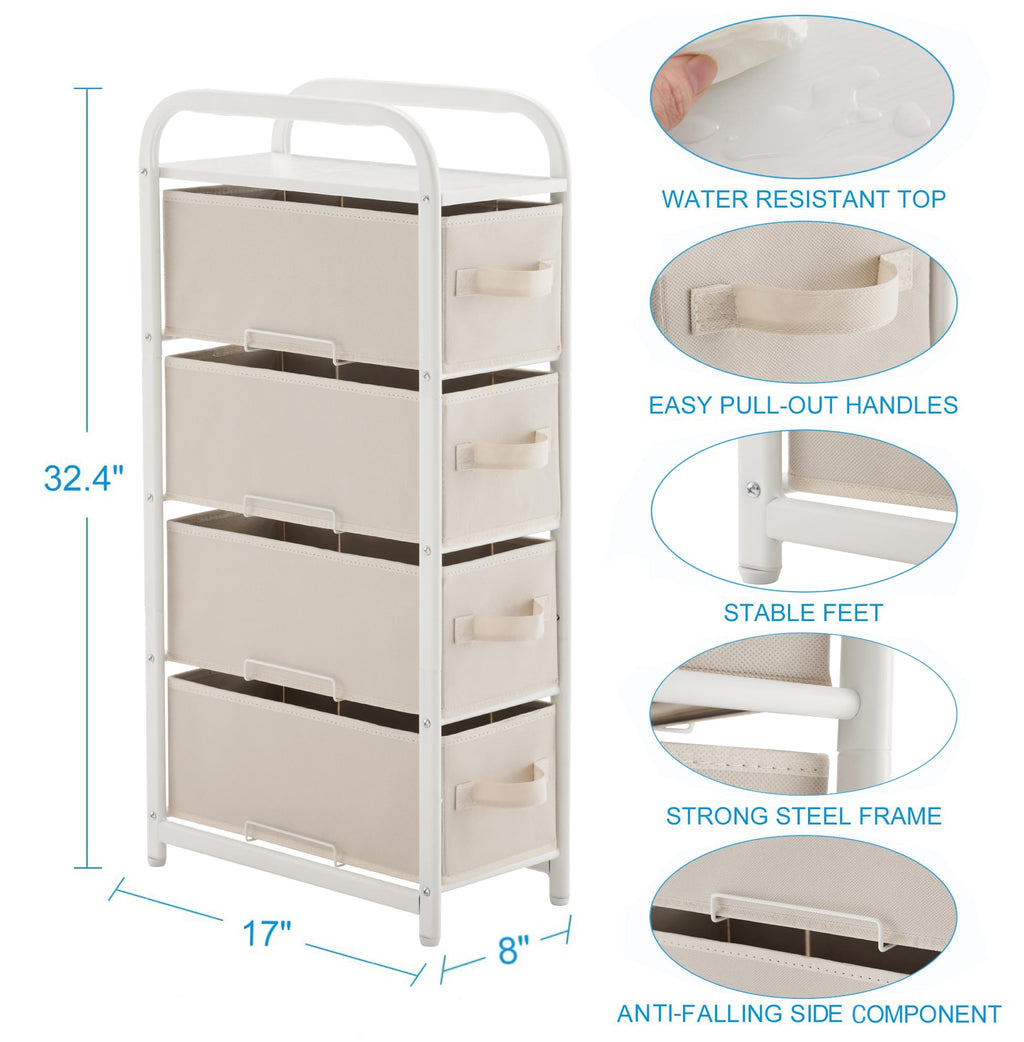 4 Drawer Narrow Fabric Dresser V681