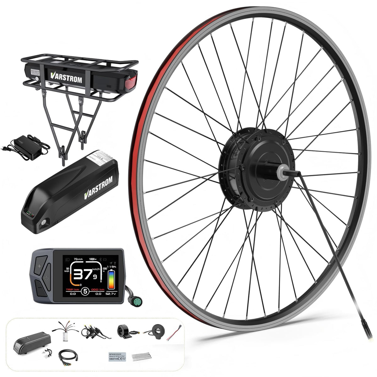 48V 500W 750W Rear Hub Motor Ebike Conversion Kit N575
