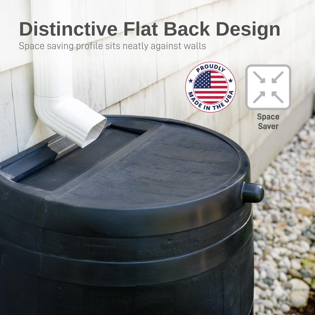 50-Gallon Recycled Plastic Rain Barrel E30306