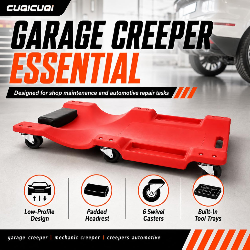 Low Profile Mechanic Creeper with Padded Headrest and 6 Swivel Casters S76811