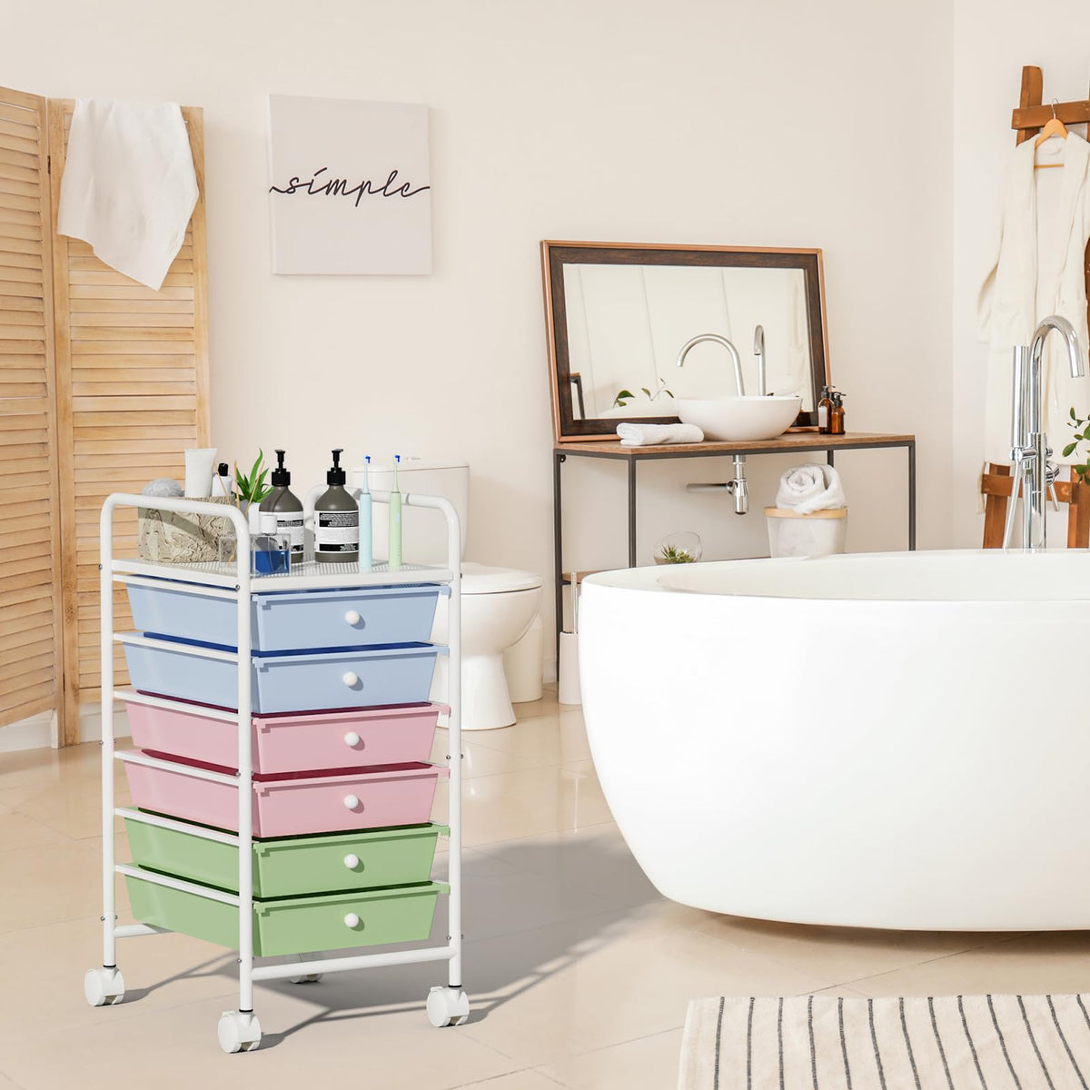 6-Tier Rolling Utility Cart with 6 Drawers K129212