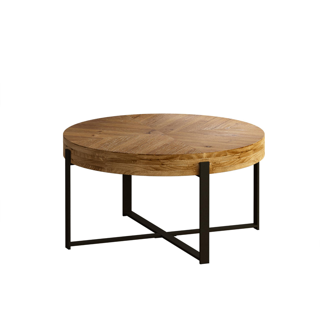 34" Round Coffee Table with Metal Base W2215