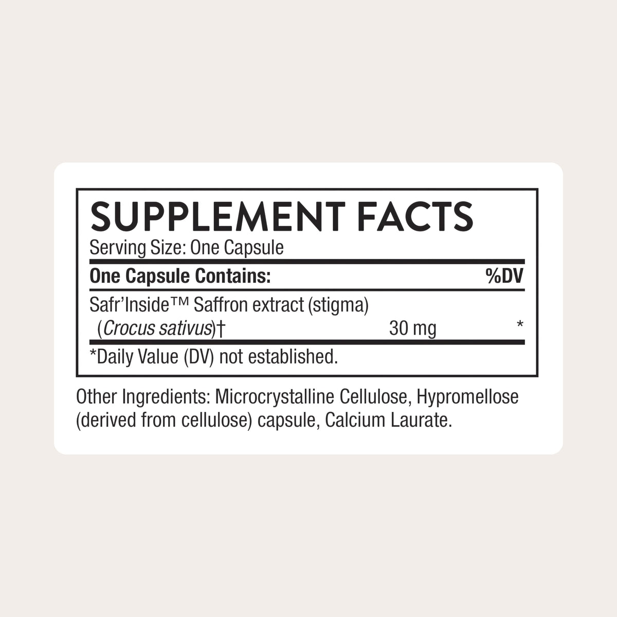 Saffron Extract Supplement, 30 Capsules C2448