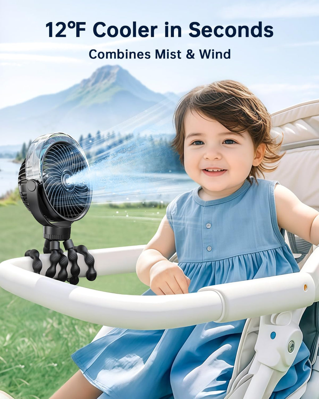 Portable Misting Stroller Fan W736