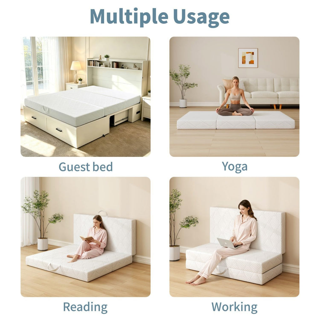 Queen Size Folding Memory Foam Tri-fold Mattress D119