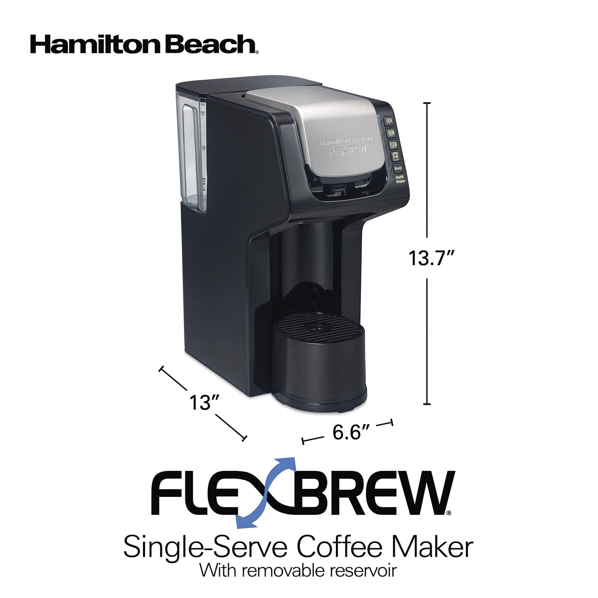 Single-Serve Coffee Maker with Removable Reservoir, Black E954253