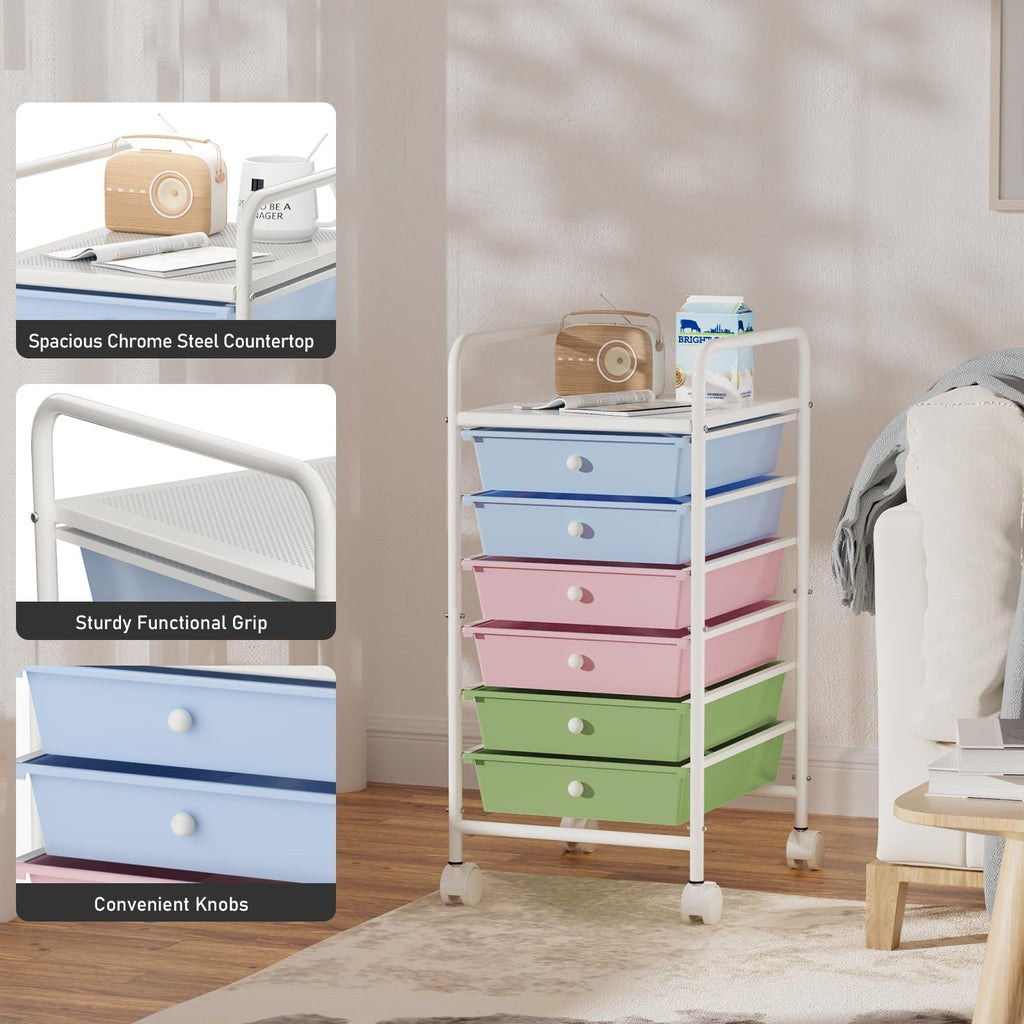 6-Tier Rolling Utility Cart with 6 Drawers K129212