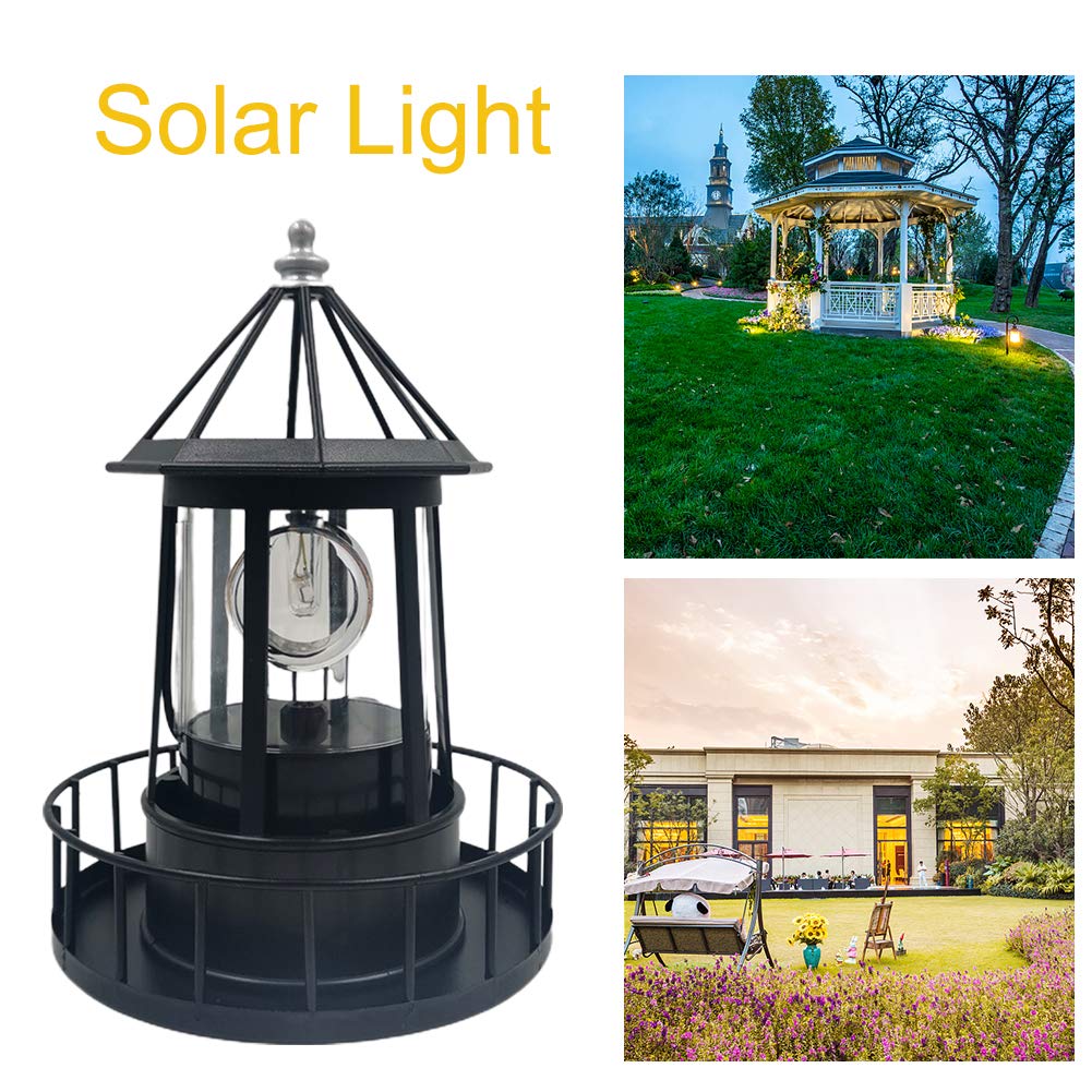 Solar Powered Lighthouse LED Rotating Waterproof Lawn Light Y4201
