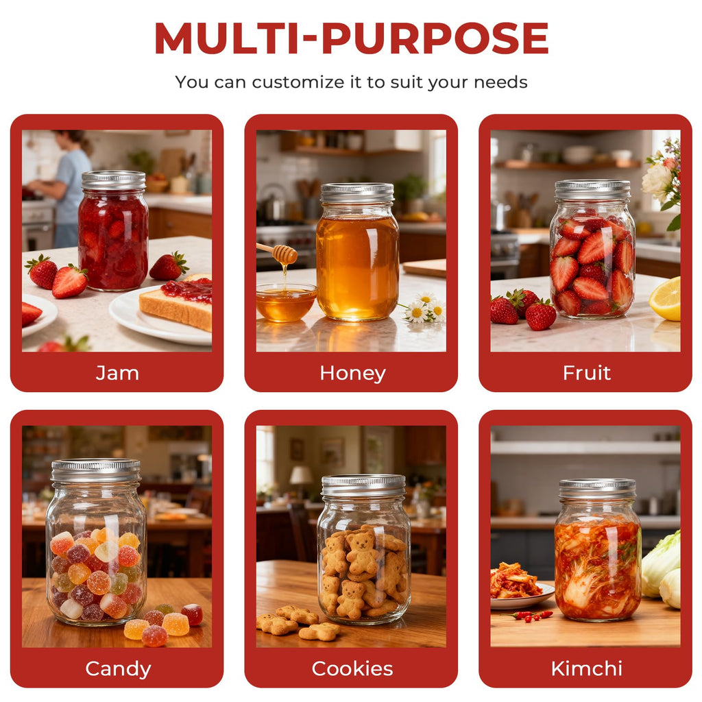 16 oz Glass Mason Jars 15 Pack O67657