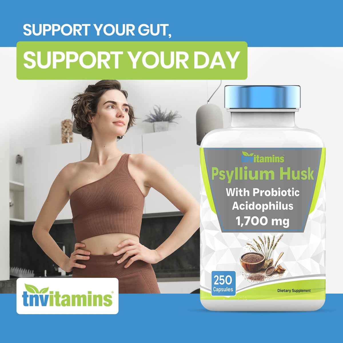 Psyllium Husk Capsules 1700 MG 250 Capsules V701946