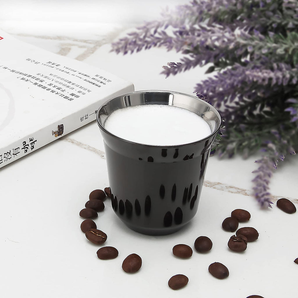 French Press 12 oz, Stainless Steel Espresso Cup 2pcs Set Double Wall Insulated 5 oz Z181347