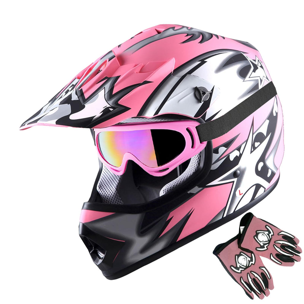 Youth Motocross Helmet with Goggles and Gloves Y729